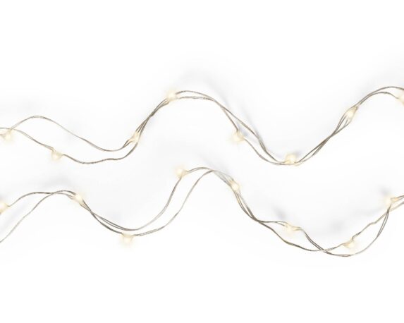 Catena Micro Luci Led per Interno Argento e Bianco 195cm in Pvc