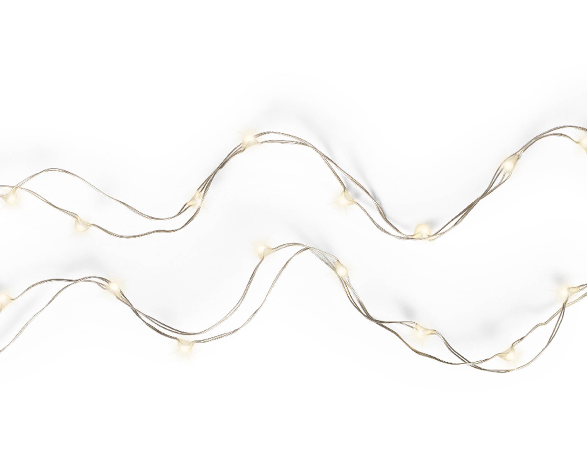 Catena Micro Luci Led per Interno Argento e Bianco 195cm in Pvc