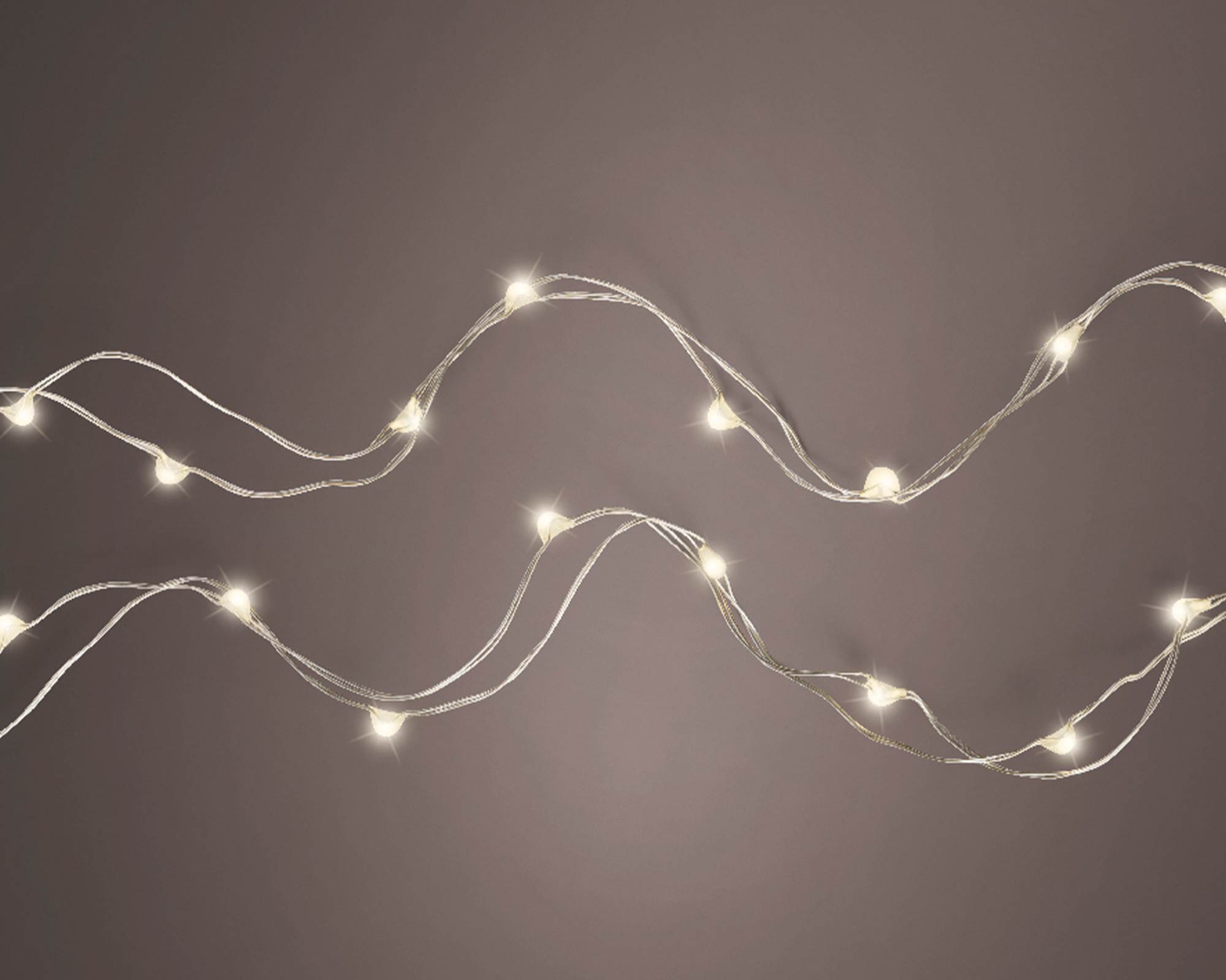 Catena Micro Luci Led per Interno Argento e Bianco 195cm in Pvc - immagine 2