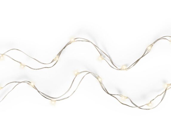 Catena Micro Luci Led per Interno Argento e Bianco 495cm in Pvc