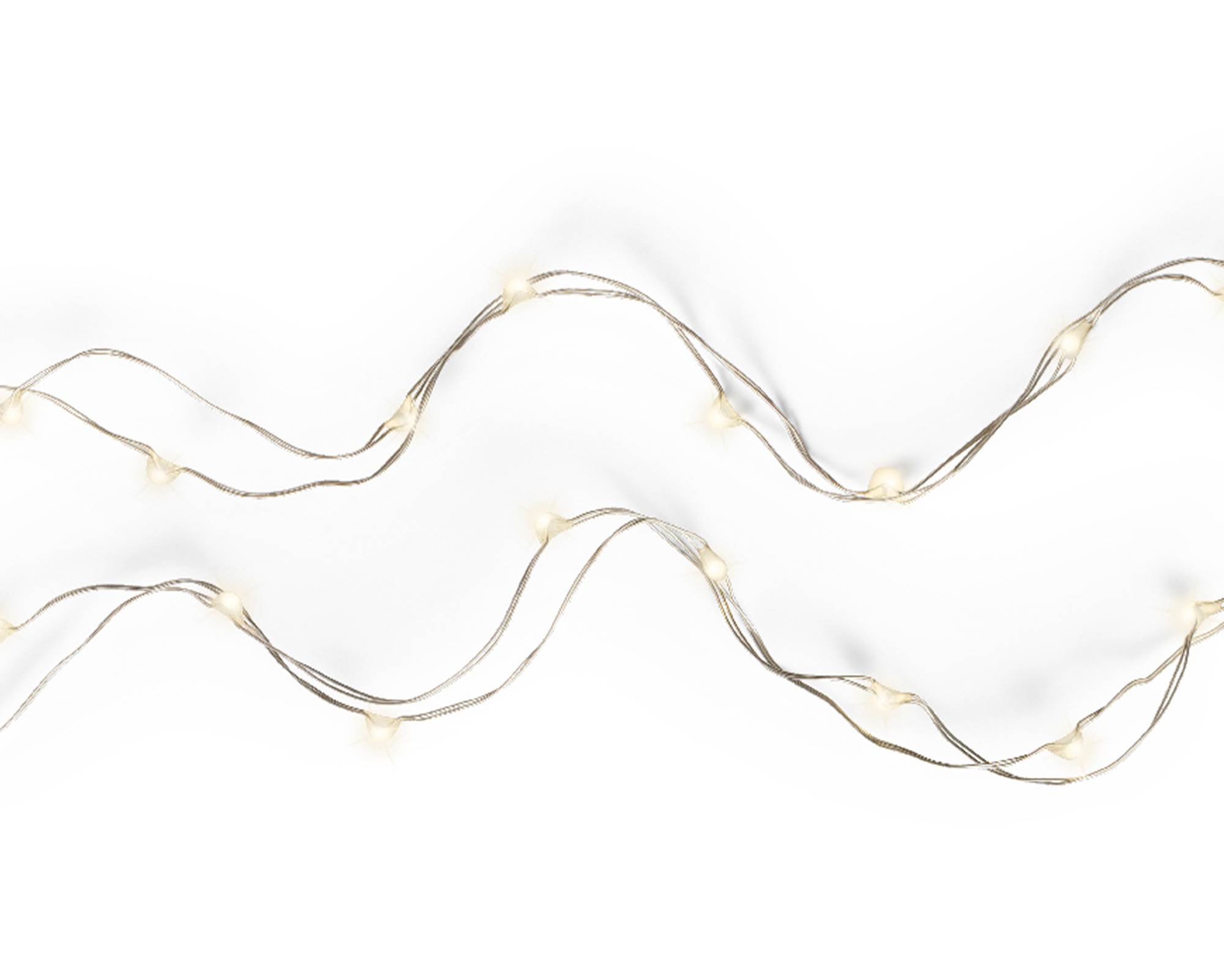 Catena Micro Luci Led per Interno Argento e Bianco 495cm in Pvc