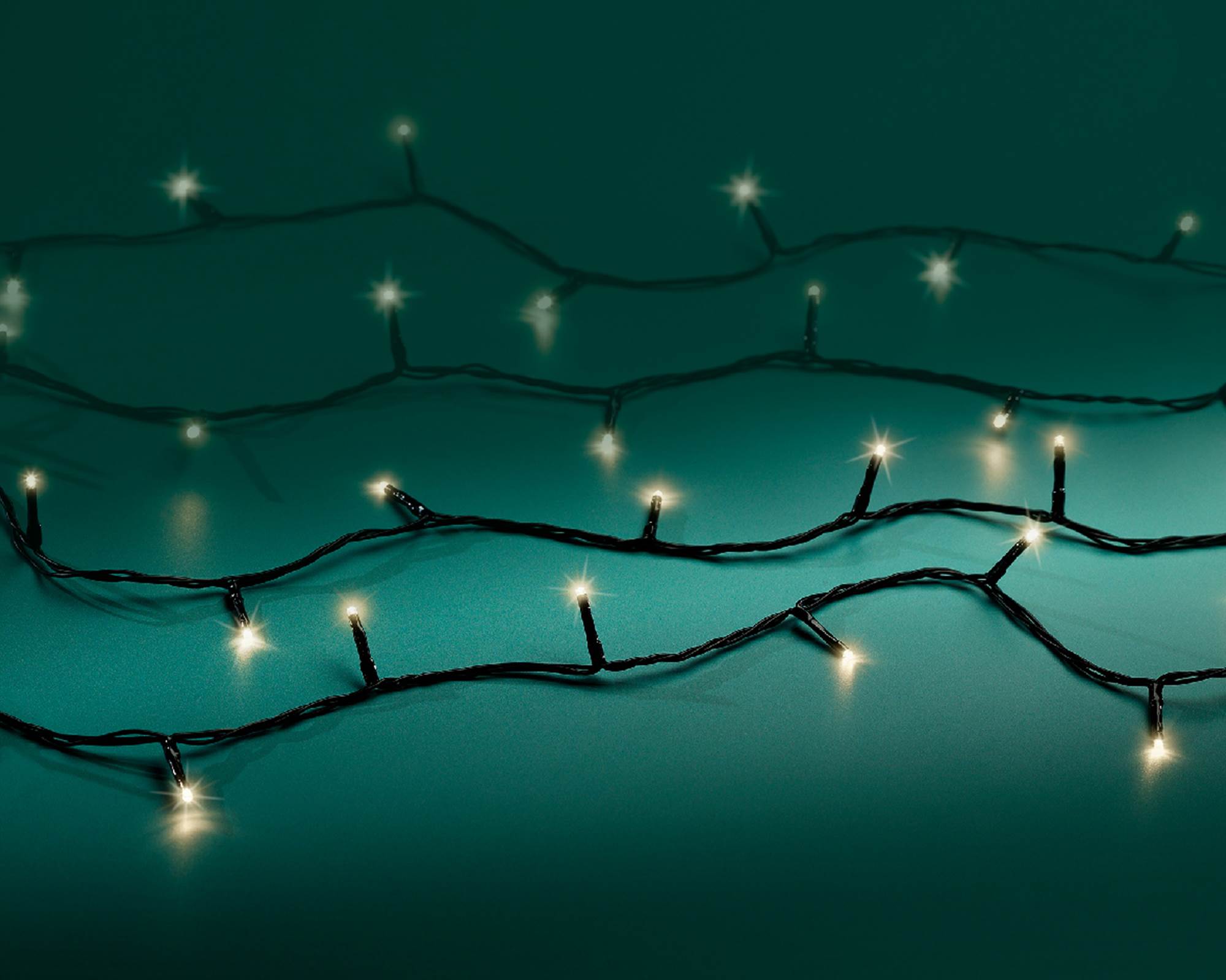 Luci Led 8 Funzioni Effetto Scintillante per Esterni Nero e Bianco Caldo 2700cm in Pvc - immagine 6