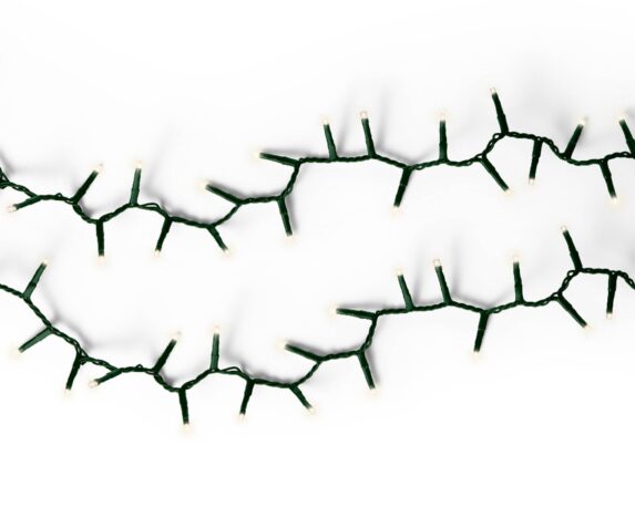 Luci Led Compatte 8 Funzioni Effetto Scintillante Verde e Bianco Caldo 1100cm in PVC