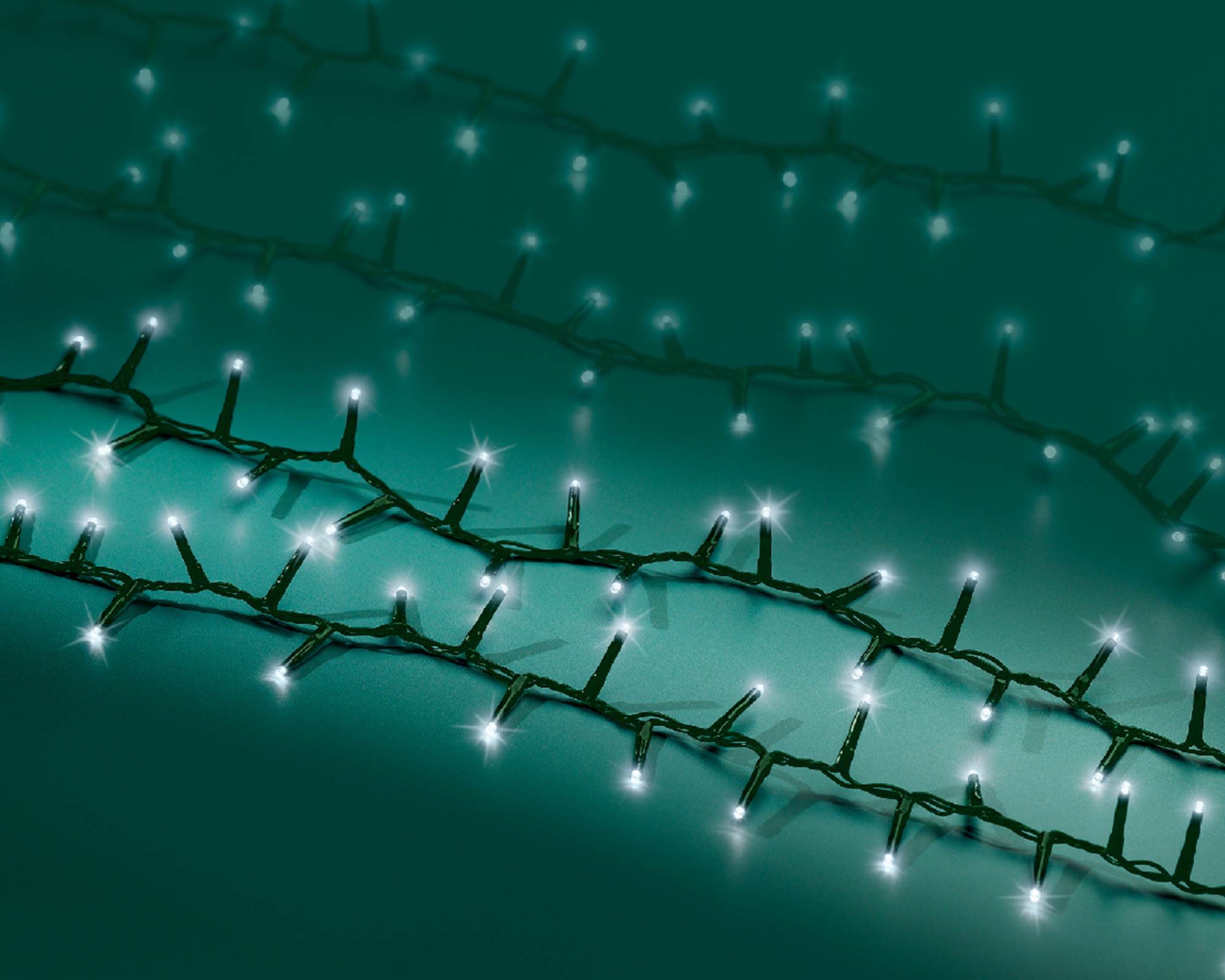 Luci Led Compatte 8 Funzioni Effetto Scintillante per Esterni Verde e Bianco Freddo 2250cm in Pvc - immagine 6