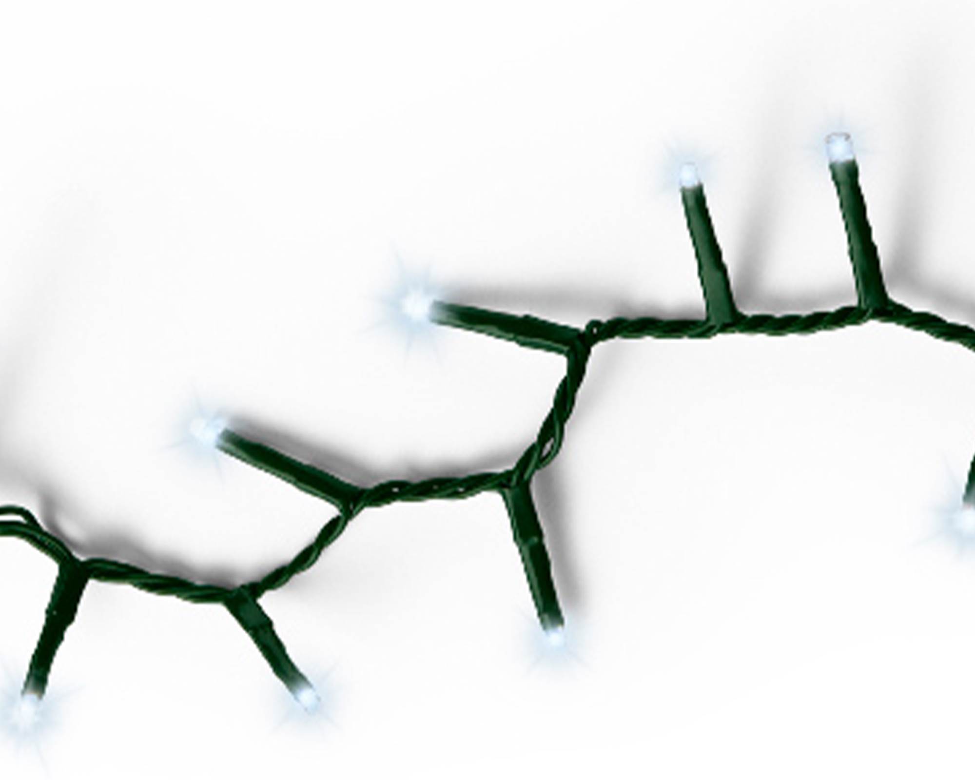 Luci Led Compatte 8 Funzioni Effetto Scintillante per Esterni Verde e Bianco Freddo 2250cm in Pvc - immagine 7