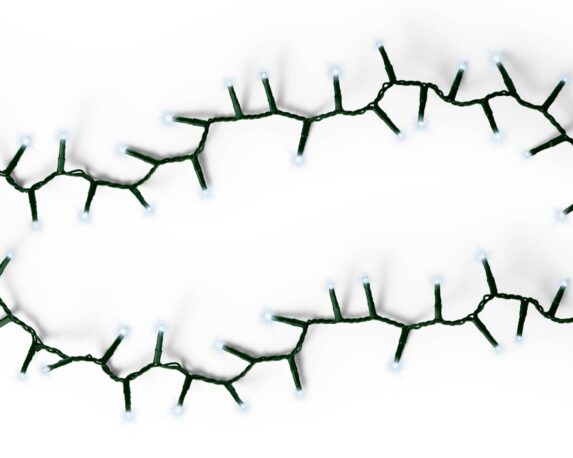 Luci Led Compatte 8 Funzioni Effetto Scintillante per Esterni Verde e Bianco Freddo 2250cm in Pvc