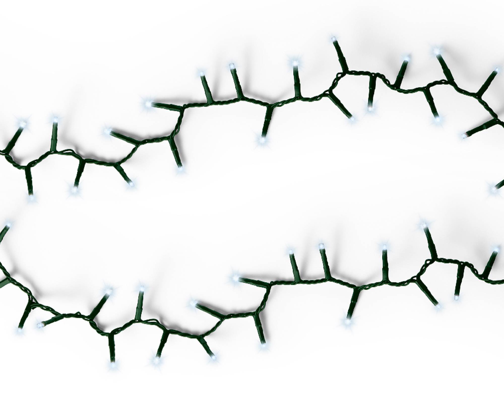 Luci Led Compatte 8 Funzioni Effetto Scintillante per Esterni Verde e Bianco Freddo 2250cm in Pvc
