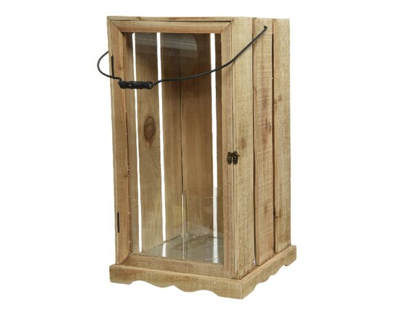 Lanterna Marrone Scuro 34x30x61cm in Abete