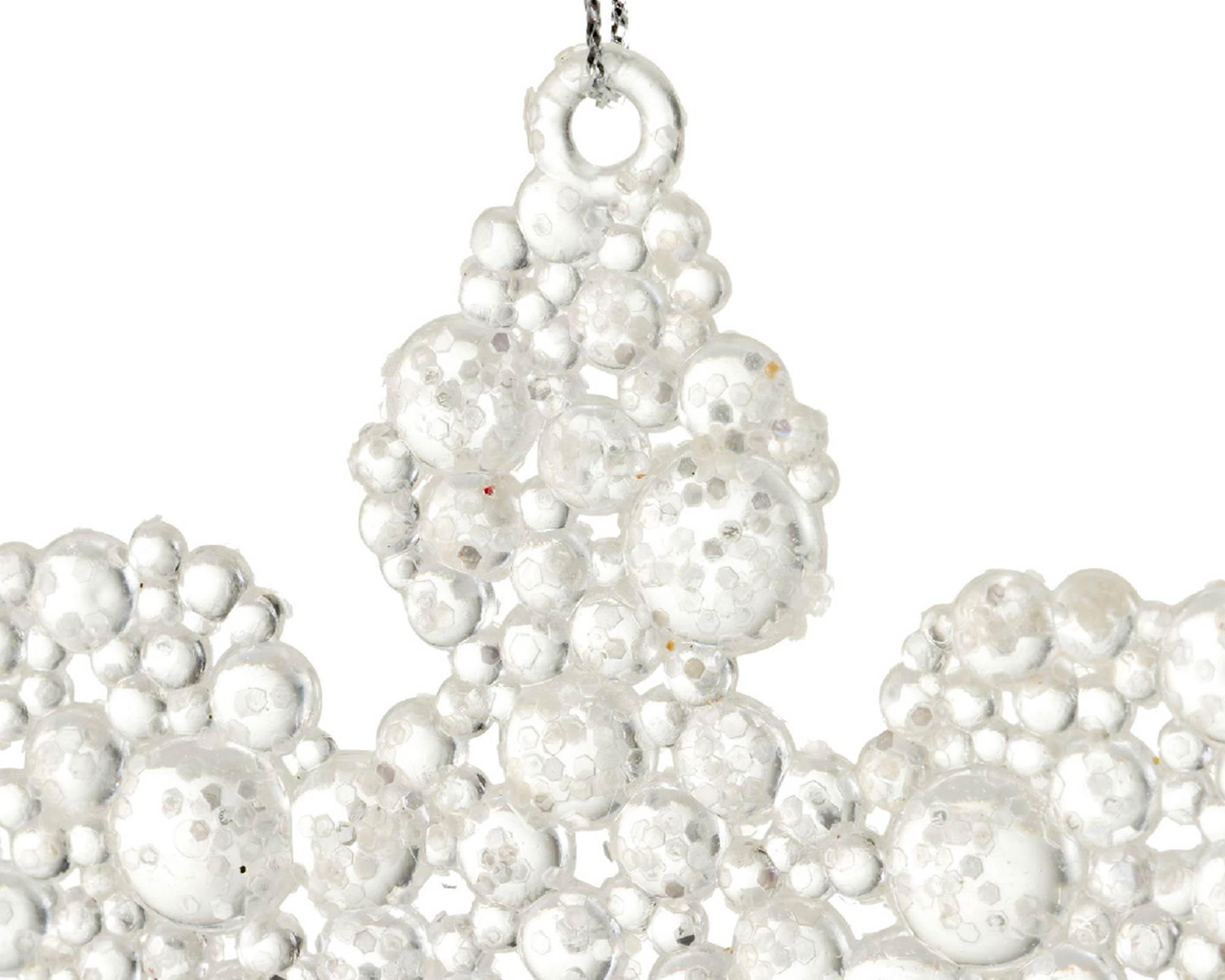 Fiocco di Neve con Glitter Trasparente 0,5x10x10cm in Plastica - immagine 6