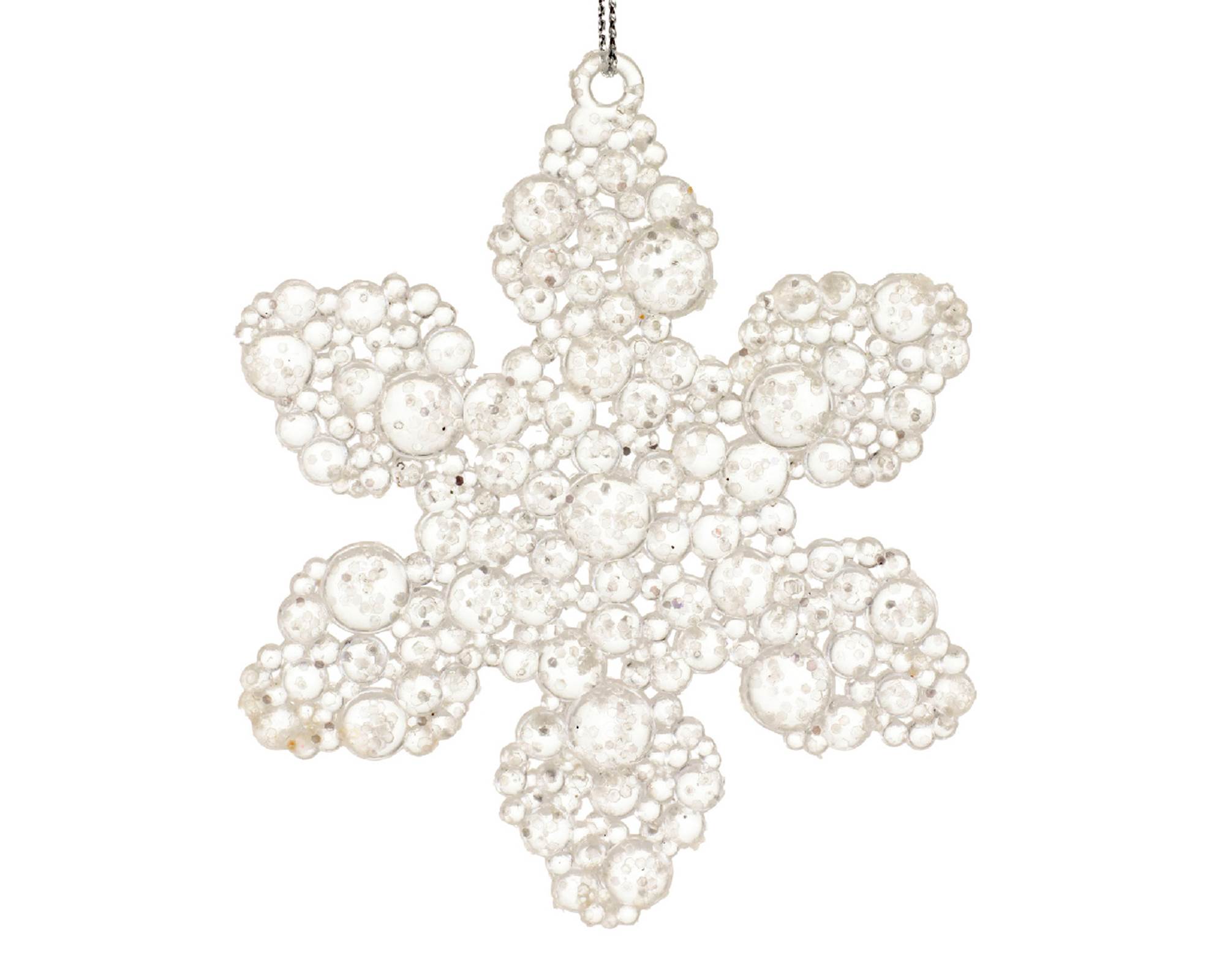 Fiocco di Neve con Glitter Trasparente 0,5x10x10cm in Plastica - immagine 5