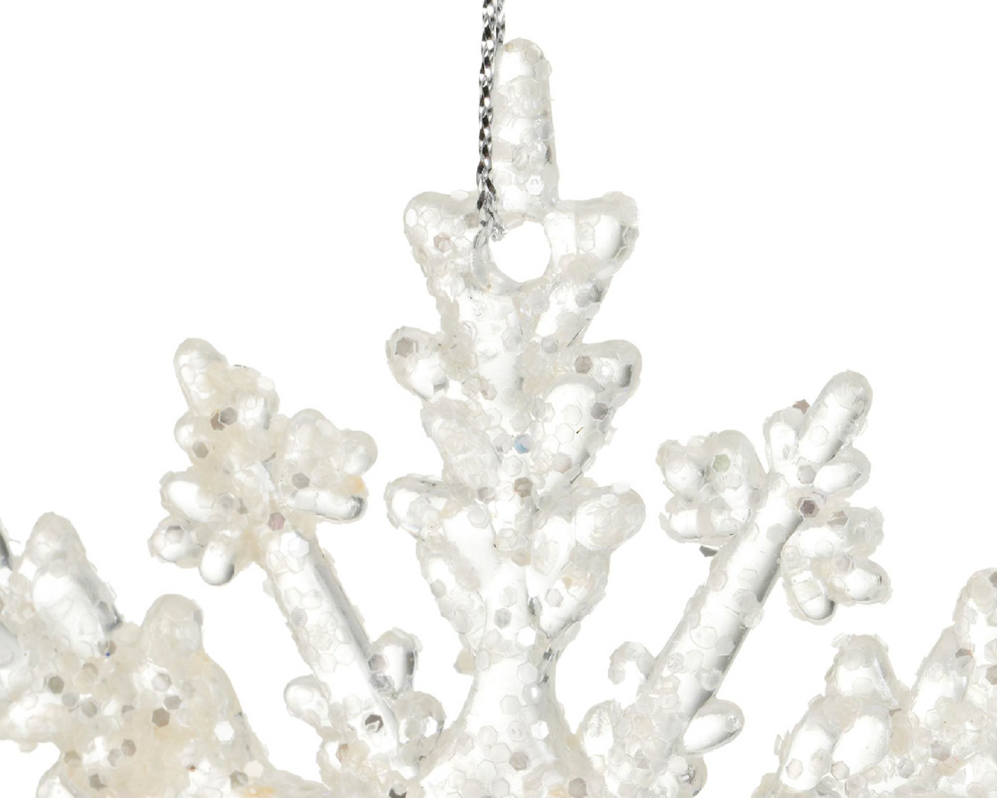 Fiocco di Neve con Glitter Trasparente 0,5x10x10cm in Plastica - immagine 3