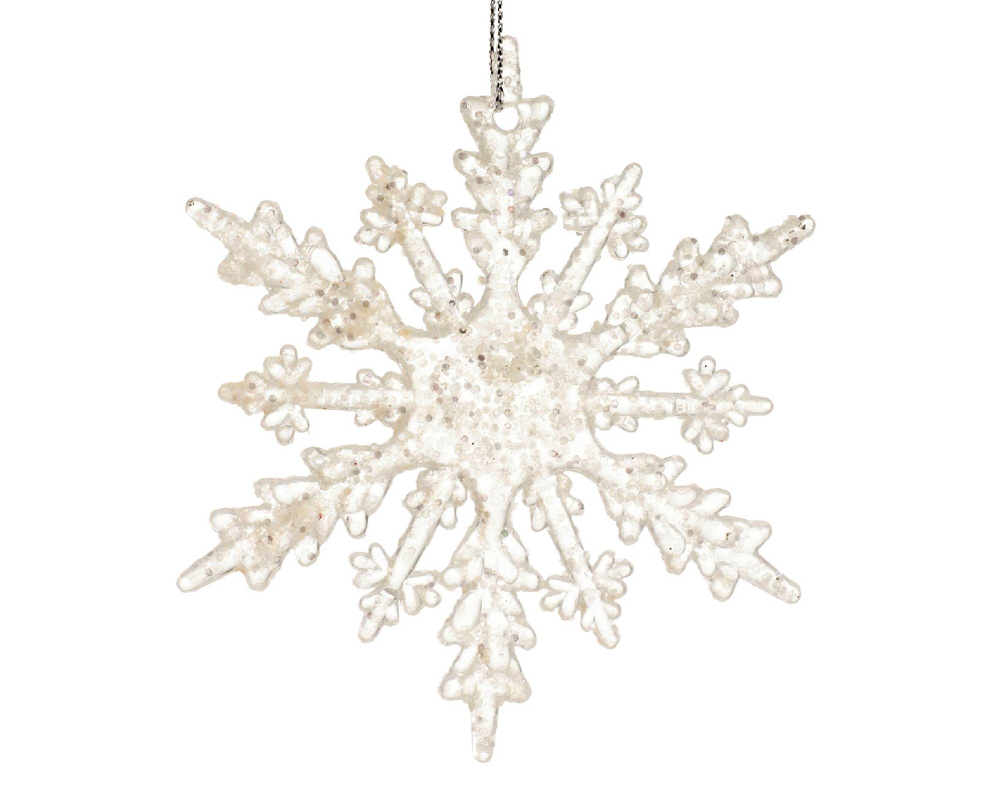 Fiocco di Neve con Glitter Trasparente 0,5x10x10cm in Plastica - immagine 2