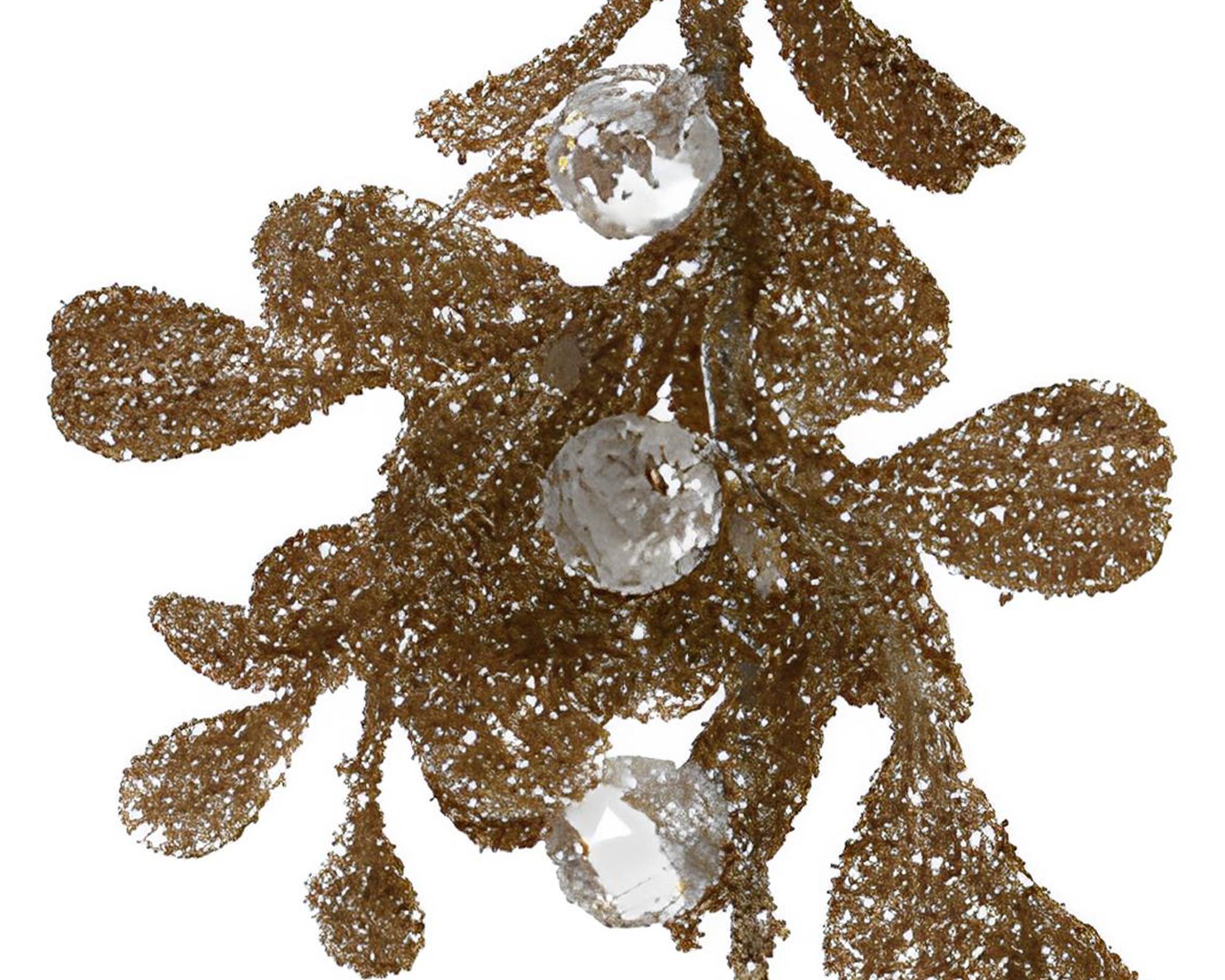 Foglie Champagne Glitterate 0,5x1,5x12cm in Plastica - immagine 2