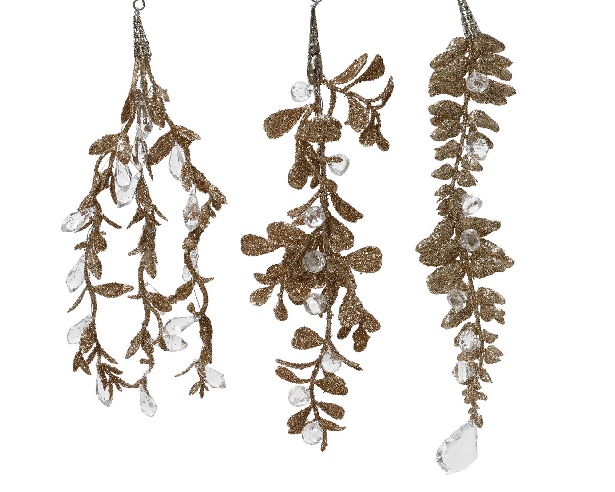 Foglie Champagne Glitterate 0,5x1,5x12cm in Plastica