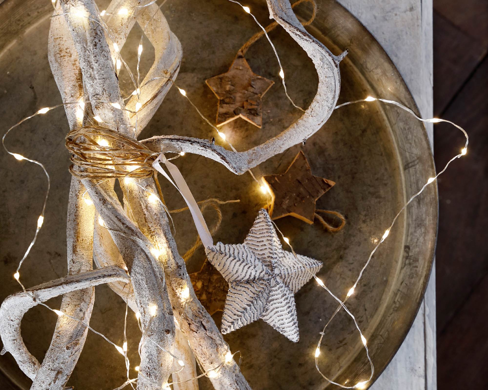 Catena Micro Luci Led Argento e Bianco 45cm in Pvc - immagine 6