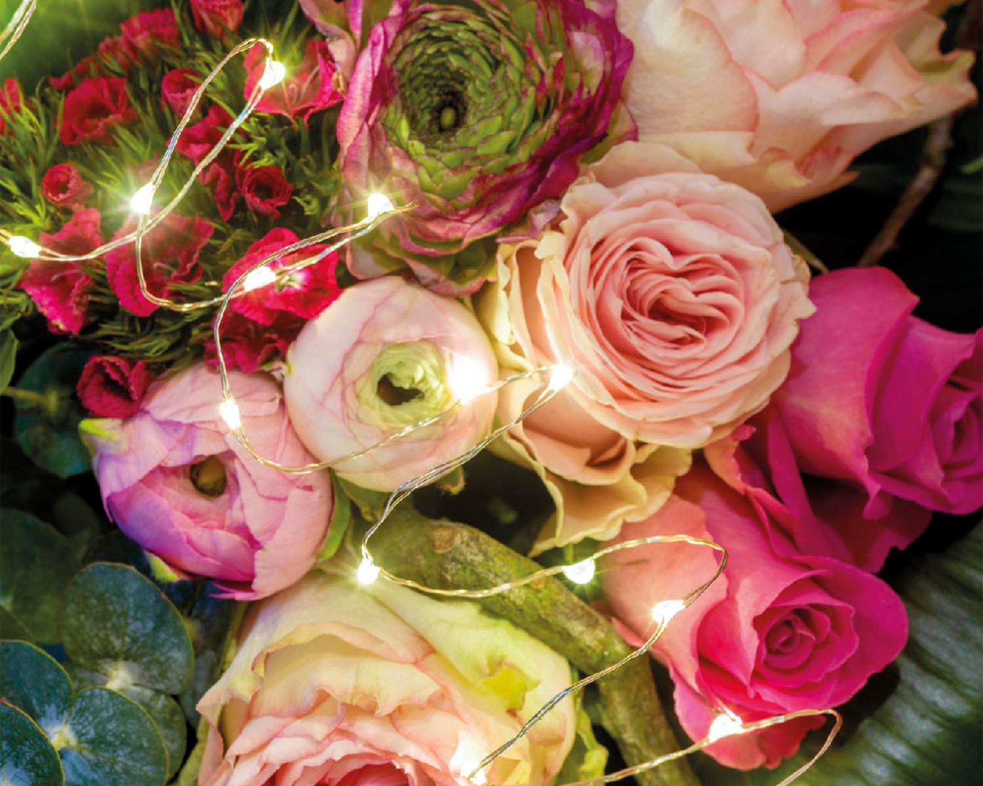 Catena Micro Luci Led Argento e Bianco 45cm in Pvc - immagine 5