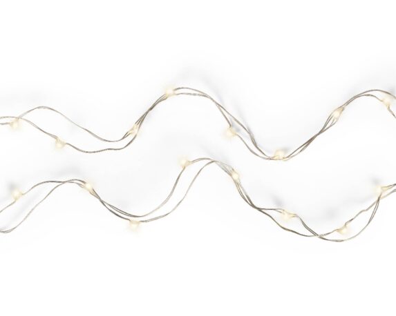 Catena Micro Luci Led Argento e Bianco 45cm in Pvc