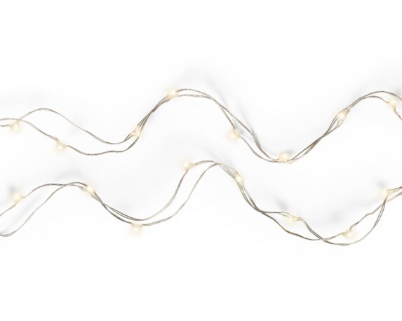 Catena Micro Luci Led Fisse Argento e Bianco Freddo 295cm in Pvc