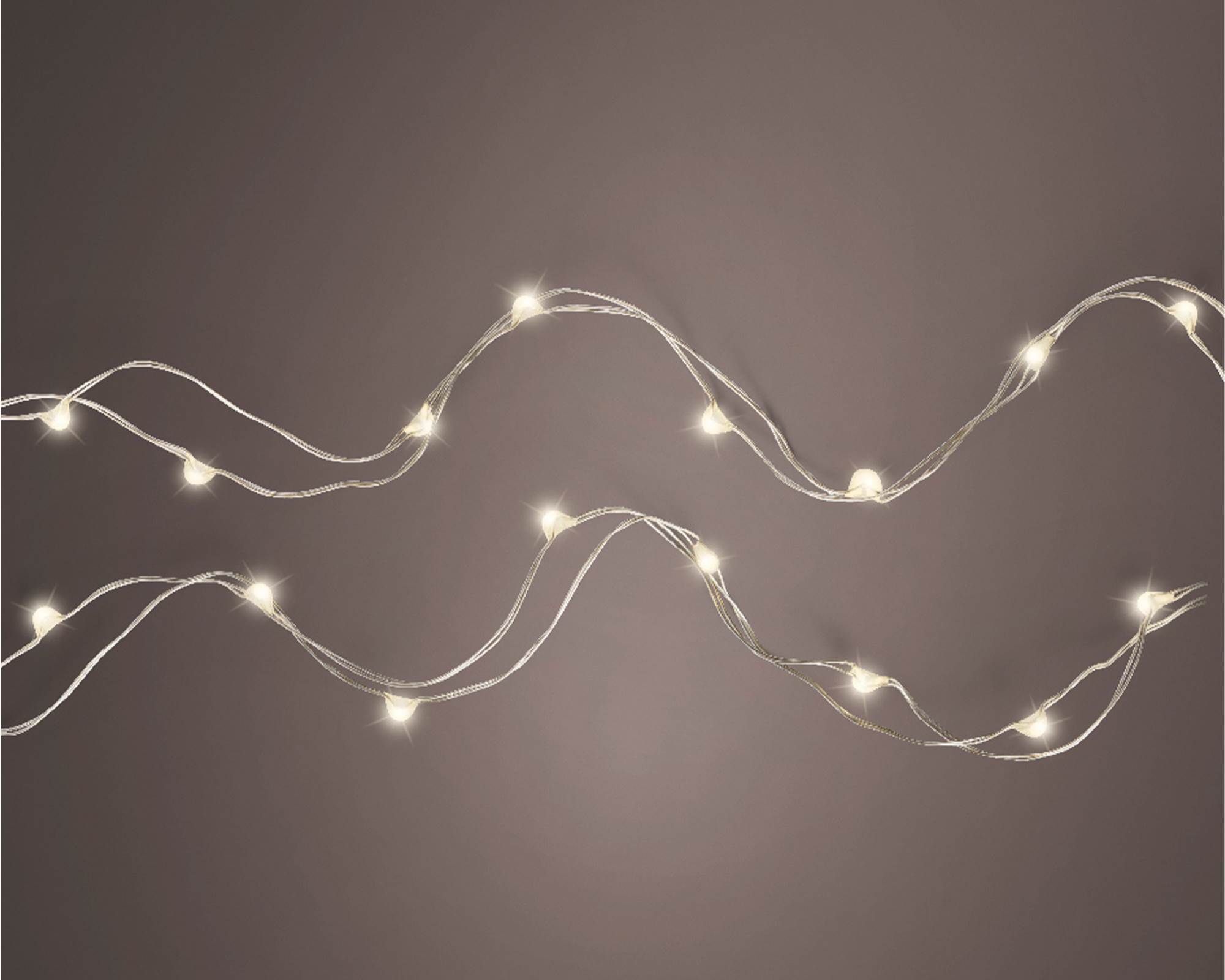 Catena Micro Luci Led Fisse Argento e Bianco Freddo 295cm in Pvc - immagine 2