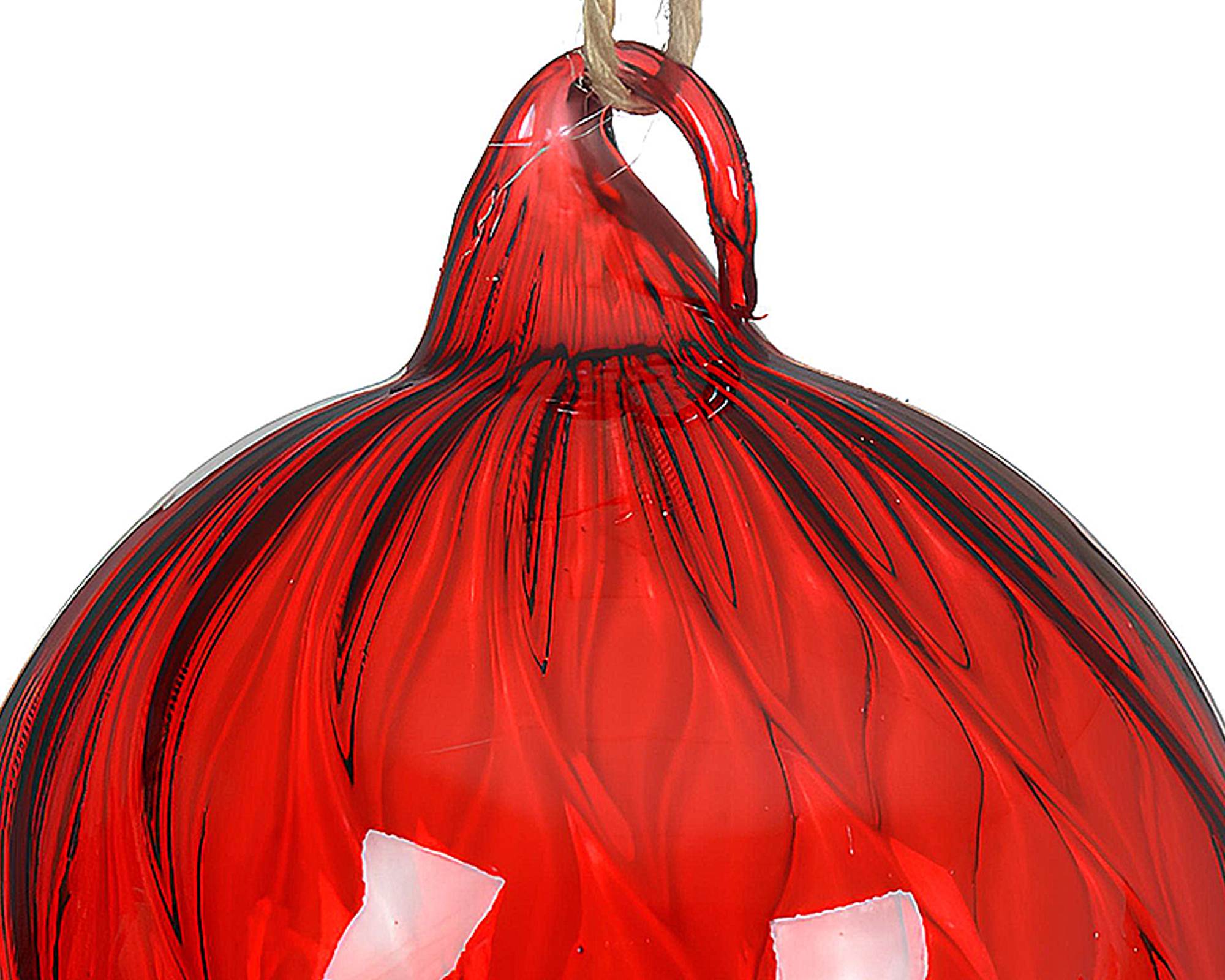 Sfera Vortice Rosso Natale e Sangue di Bue Assortito D8x8h in Vetro - immagine 2
