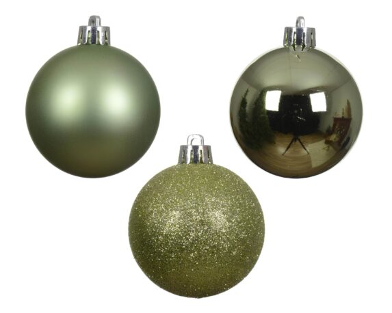 Set 10 Pz Sfere Té Verde Assortito D6cm in Vetro