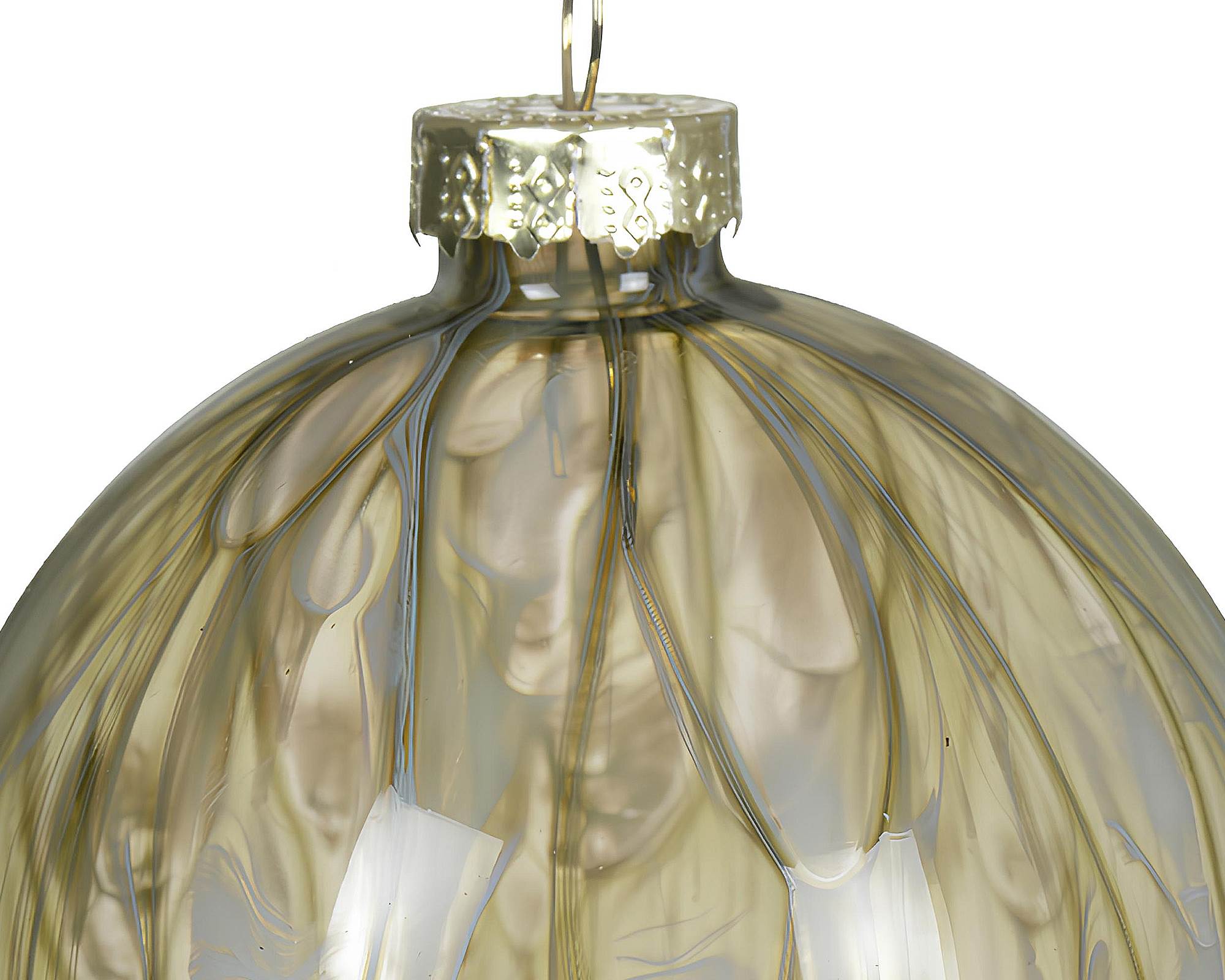 Sfera Striata Verde Rosmarino D8x8h in Vetro - immagine 2