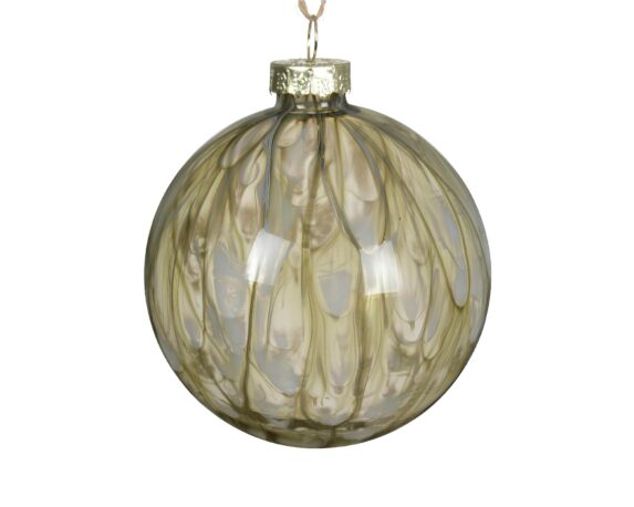 Sfera Striata Verde Rosmarino D8x8h in Vetro