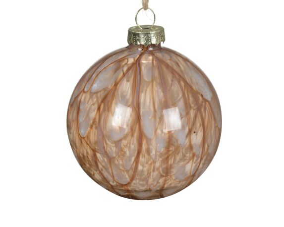 Sfera Striata Marrone Pecan D8x8h in Vetro