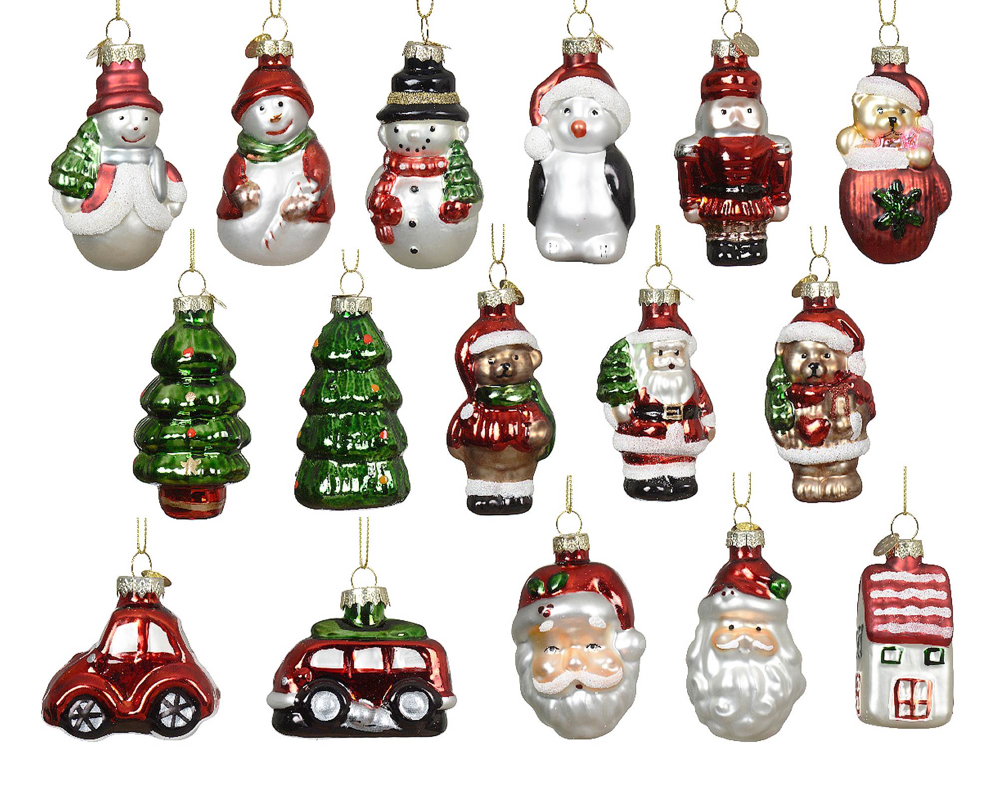 Pendente Ornamento Natale Assortito 5x7cm in Vetro