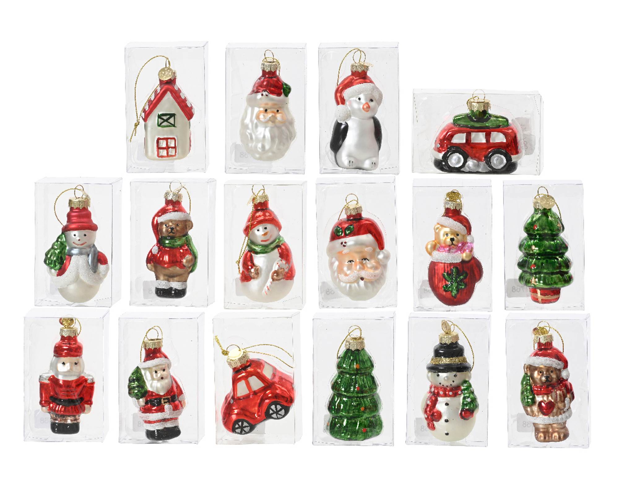 Pendente Ornamento Natale Assortito 5x7cm in Vetro - immagine 2