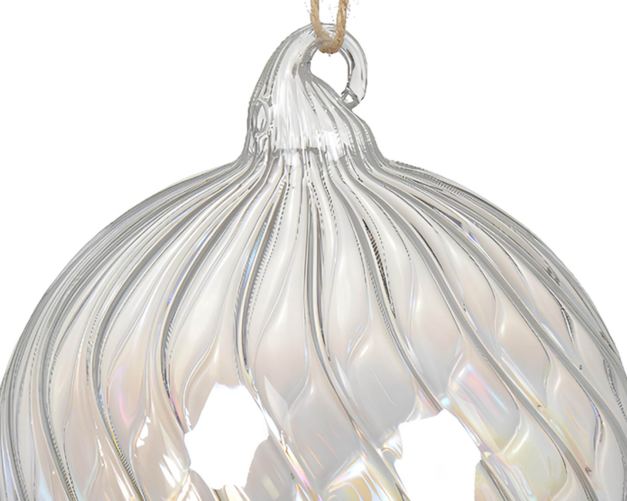 Sfera Vortice Iride Chiara e Bianco Invernale Assortito D10x10h in Vetro - immagine 2