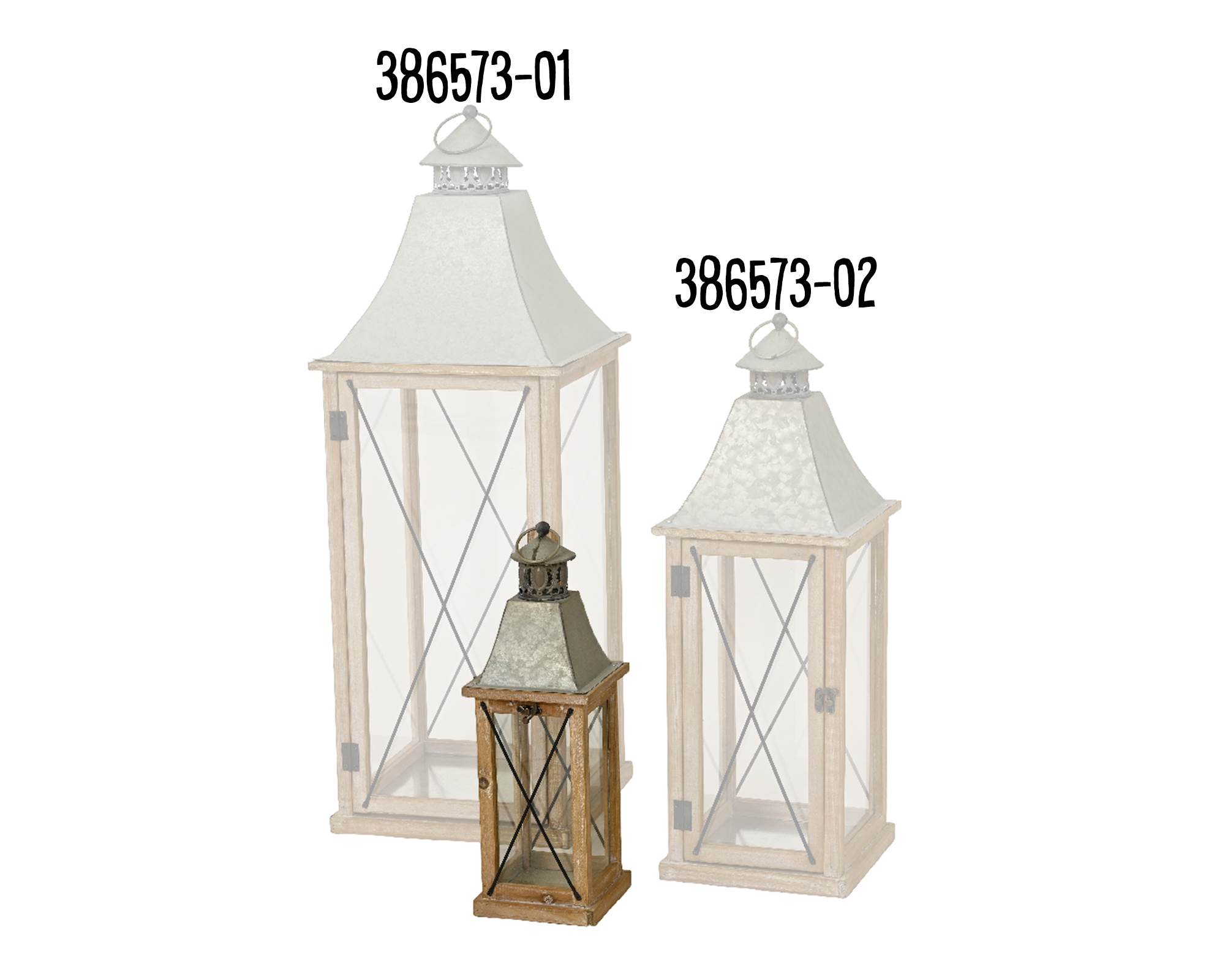 Lanterna Piccola Rettangolare 14x14x32 in Abete - immagine 3