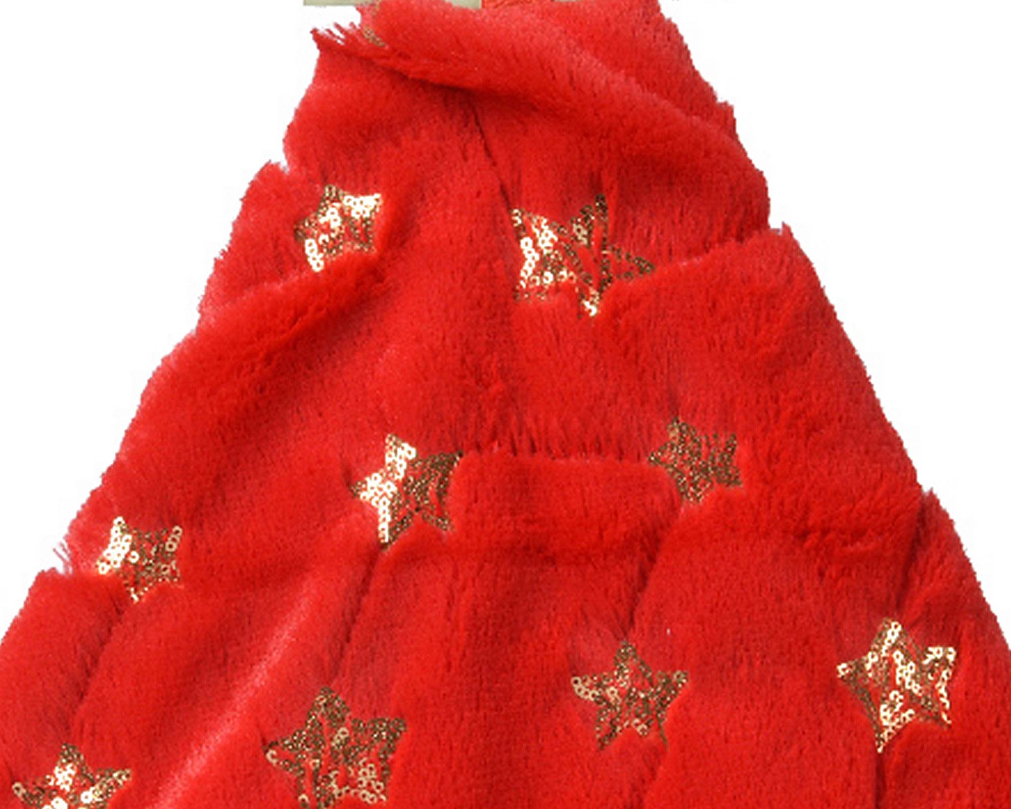 Copribase Albero con Cucitura a Stella Rosso D85x0,5cm in Poliestere - immagine 2