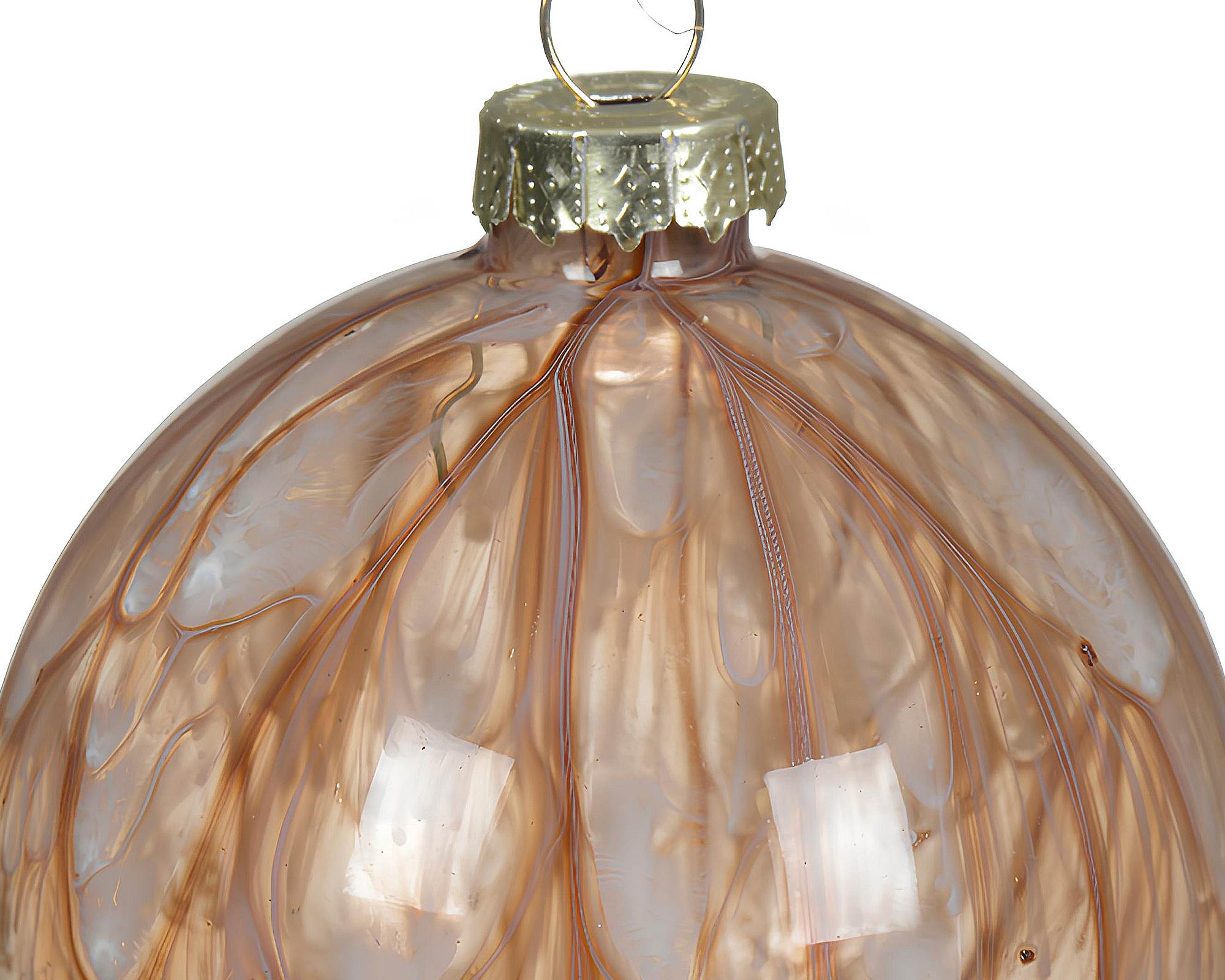 Sfera Striata Marrone Pecan D10x10h in Vetro - immagine 2