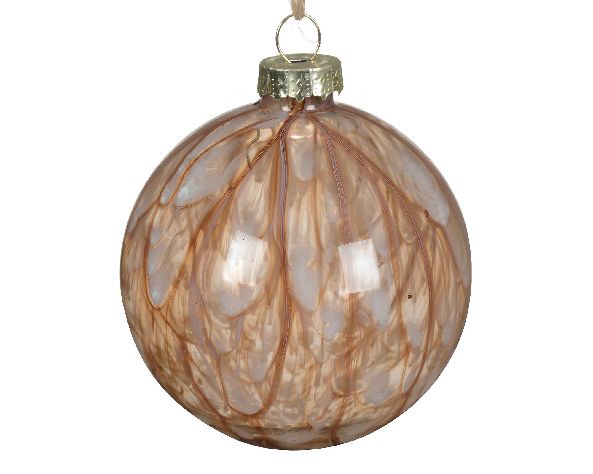 Sfera Striata Marrone Pecan D10x10h in Vetro