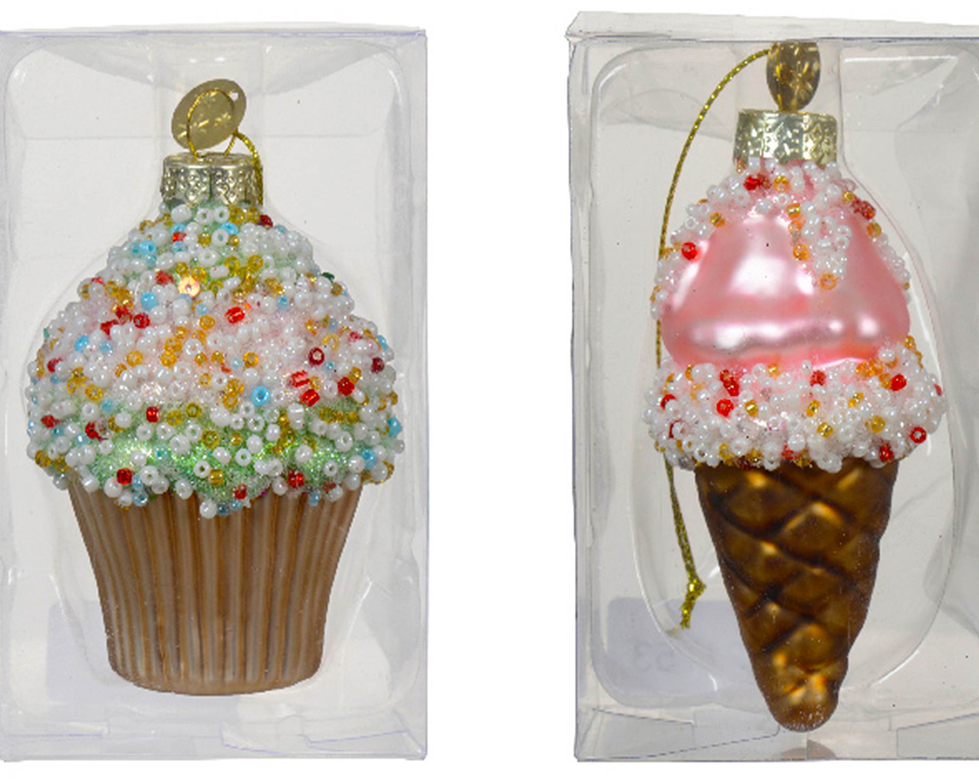 Pendente Gelato Cupcake Assortiti 5xh7cm in Vetro - immagine 2