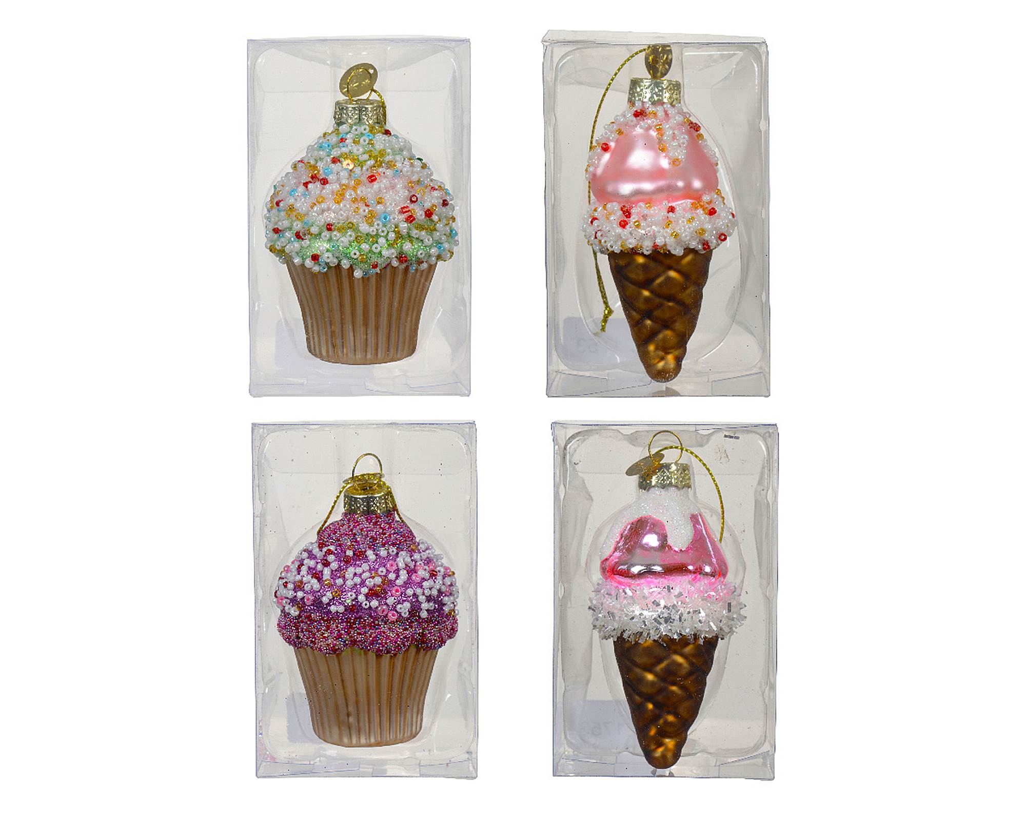 Pendente Gelato Cupcake Assortiti 5xh7cm in Vetro - immagine 3