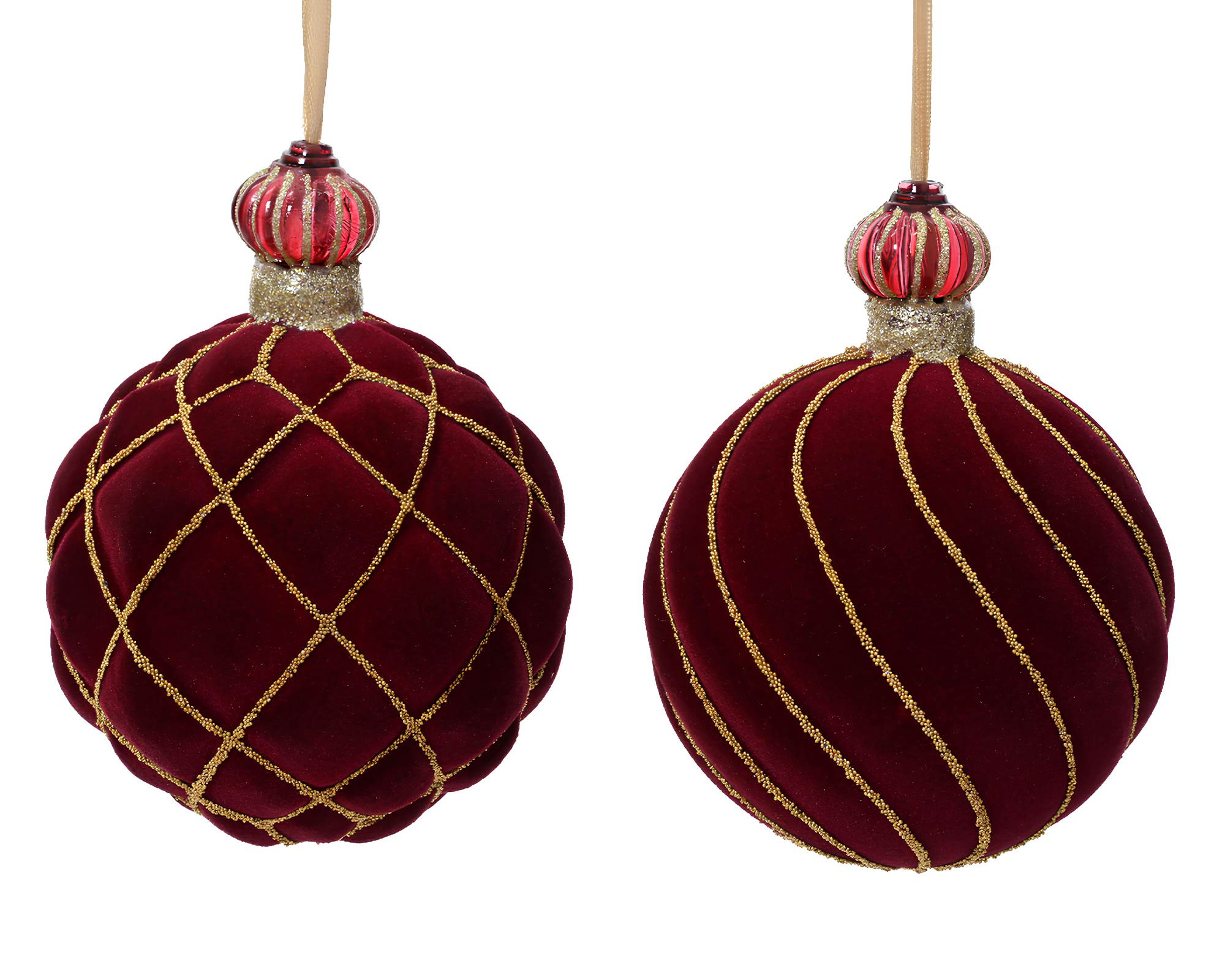 Sfera Velluto Sangue di Bue Assortito D10x12,5h in Vetro