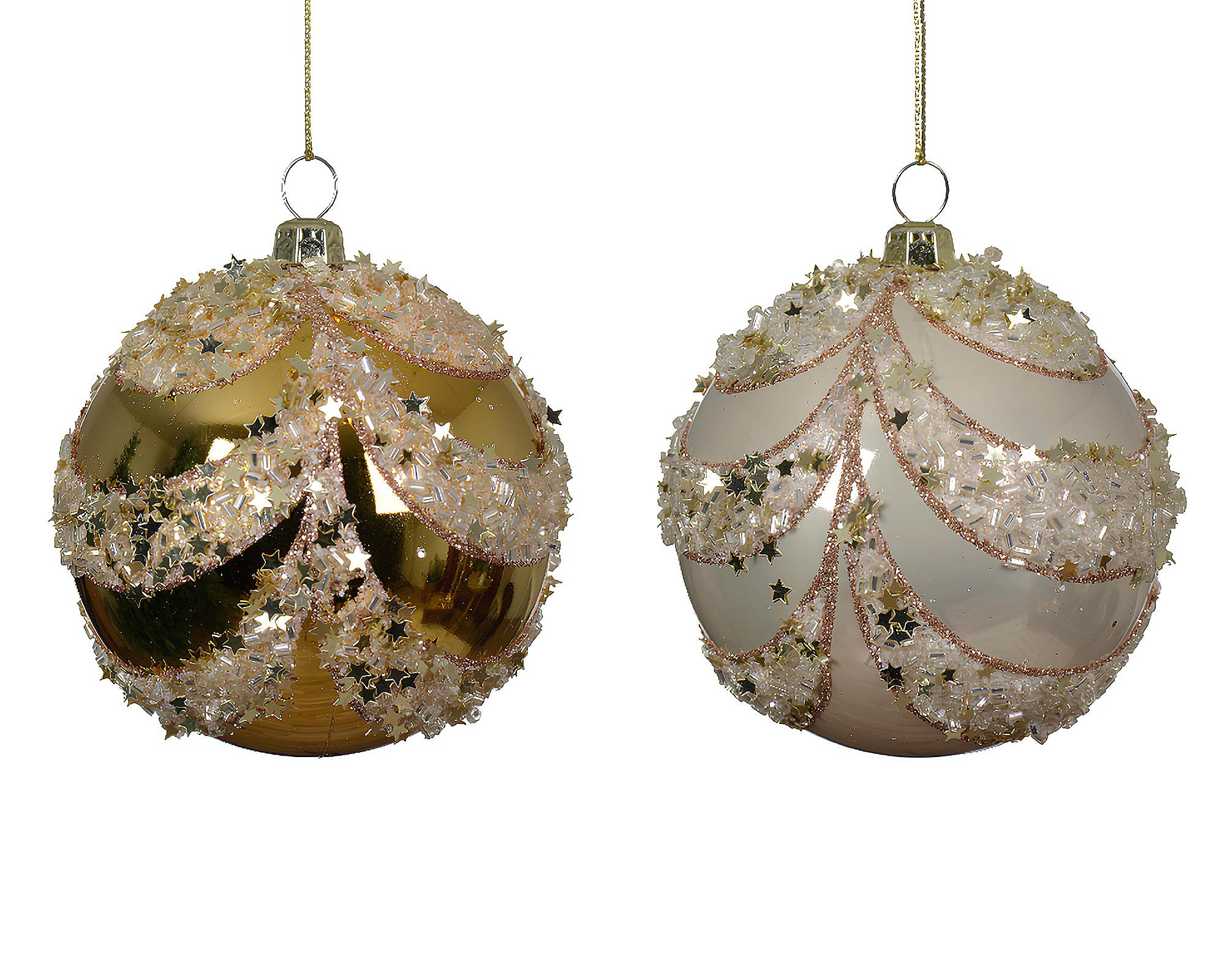 Sfera Perla e Oro Chiaro Assortito D8cm in Plastica