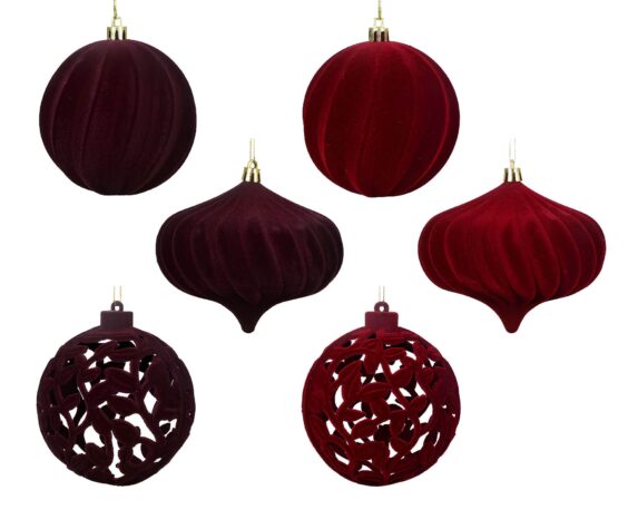 Sfera Velluto Rosso Malva Scuro Assortito D10cm in Plastica