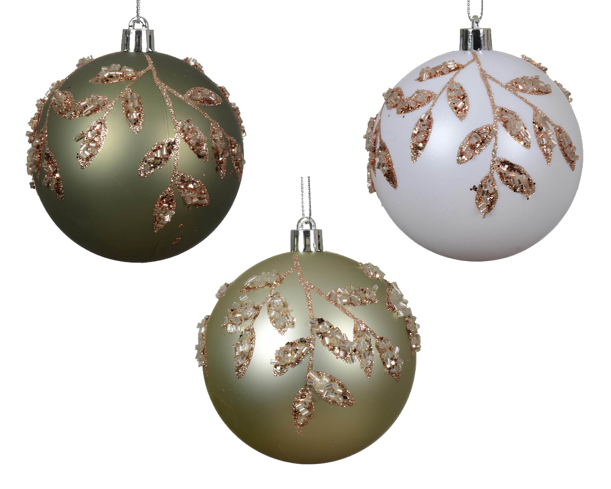 Sfera Bianco e Verde Assortito D8cm in Plastica