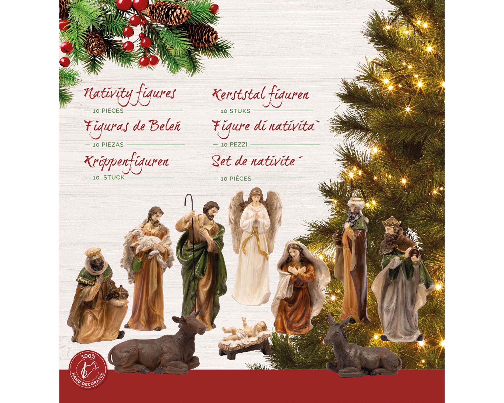 Set 10 Pz Statuette Multicolor 12x22,5x47cm in Poliresina - immagine 2