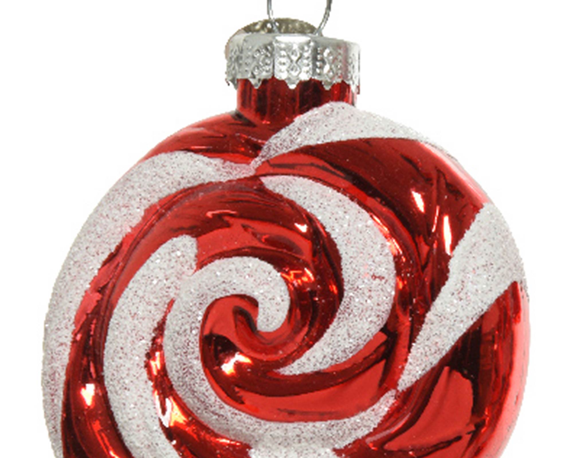 Pendente Lecca Lecca Bastoncini di Zucchero Mix Rosso 4,5x3,5x13cm in Vetro - immagine 3