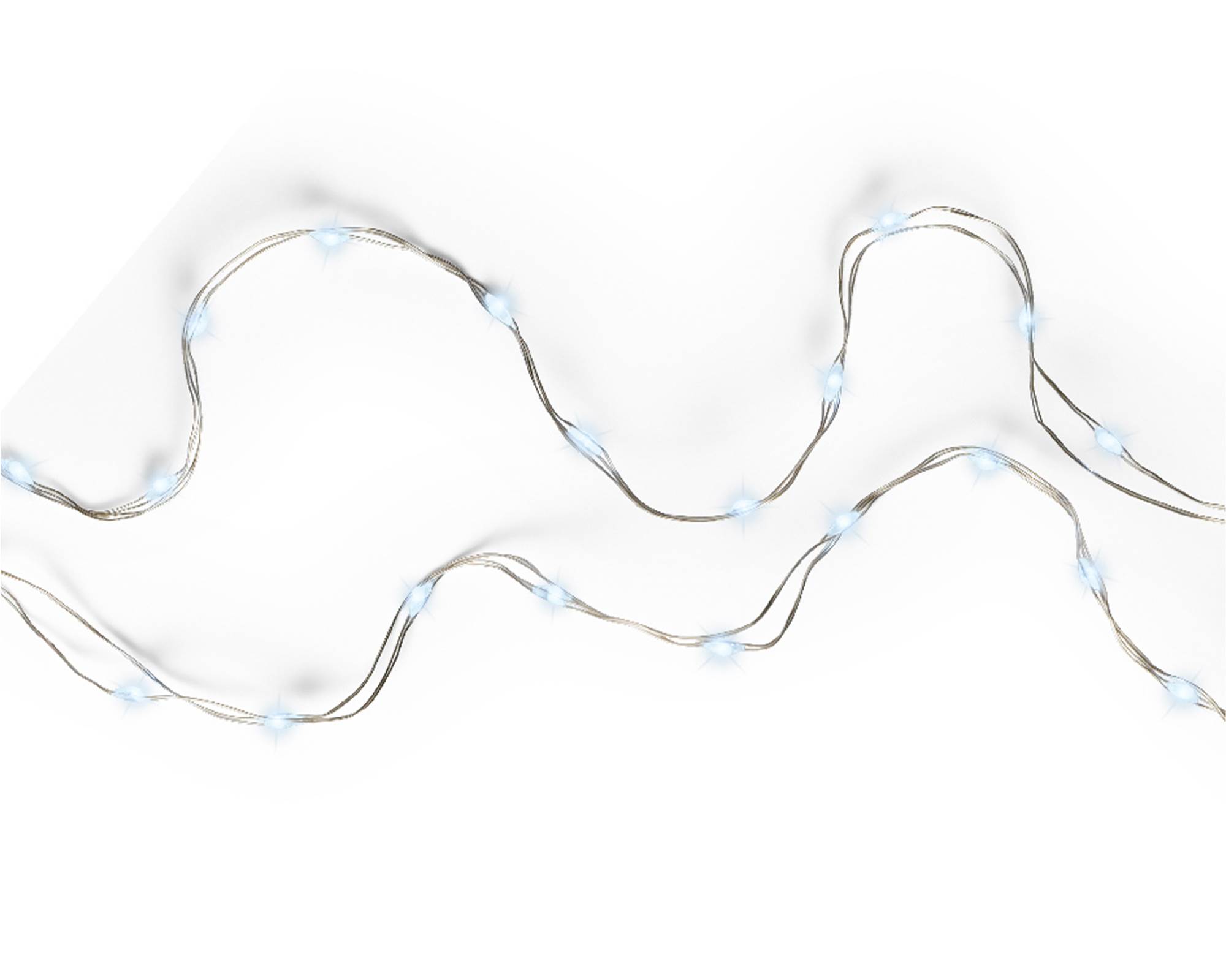 Catena Micro Luci Led Fisse per Interno Argento e Bianco 95cm in Pvc