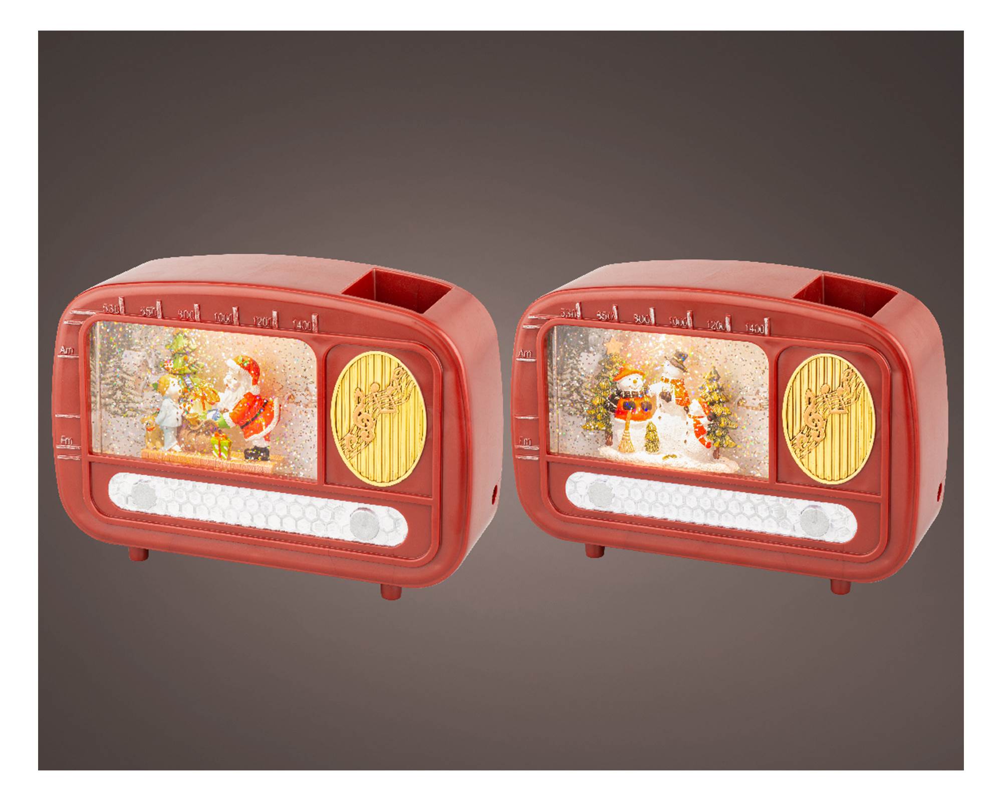 Radio Decorativa con Babbo Natale Rosso 6,3x22x15,5cm in Plastica - immagine 2
