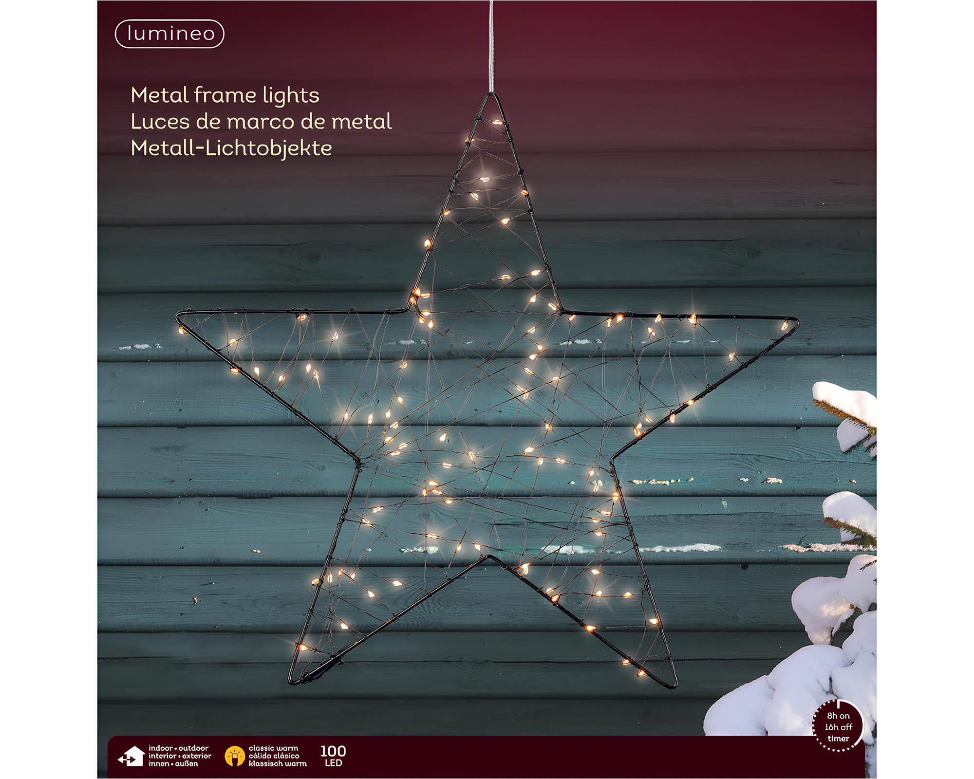 Stella Decorativa Nera con Micro LED Luce Calda D38cm in PVC - immagine 4