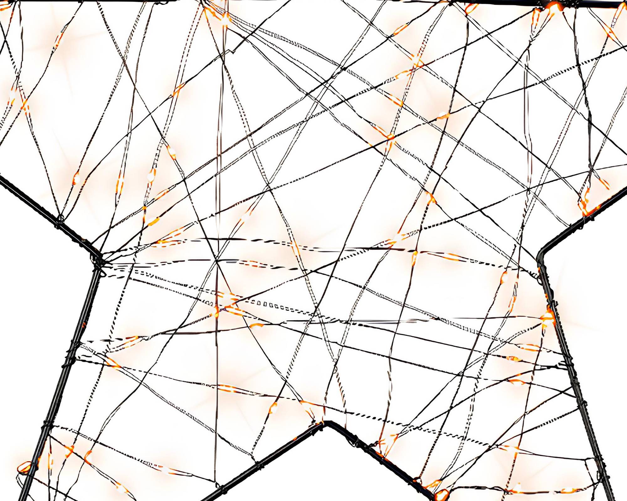 Stella Decorativa Nera con Micro LED Luce Calda D38cm in PVC - immagine 2