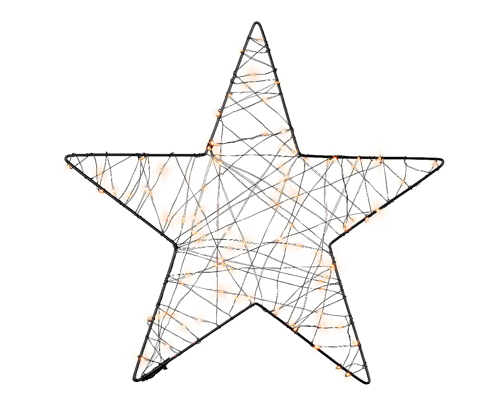 Stella Decorativa Nera con Micro LED Luce Calda D38cm in PVC