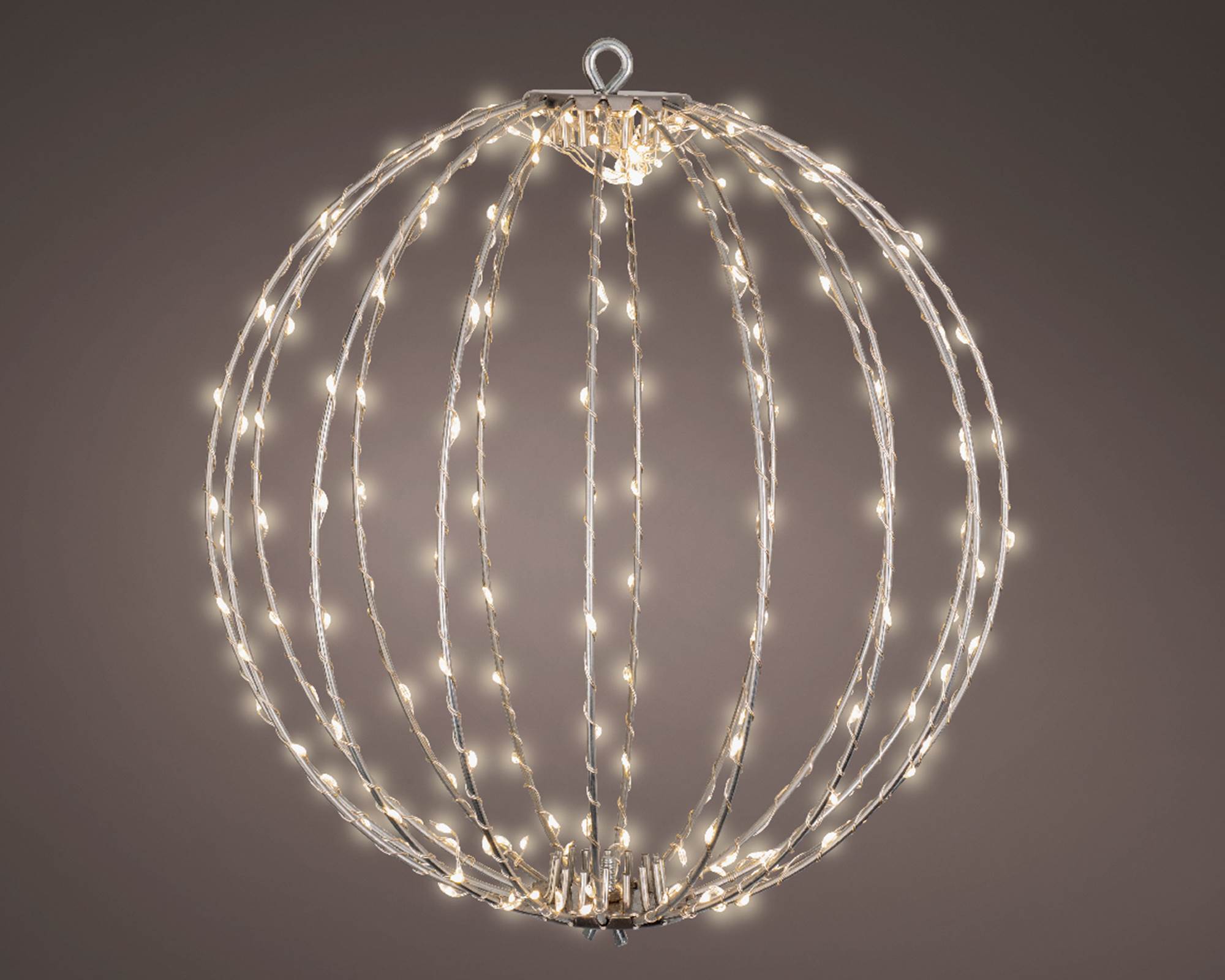 Sfera Luci Micro Led Bianco Caldo e Bianco D38cm in Metallo - immagine 2