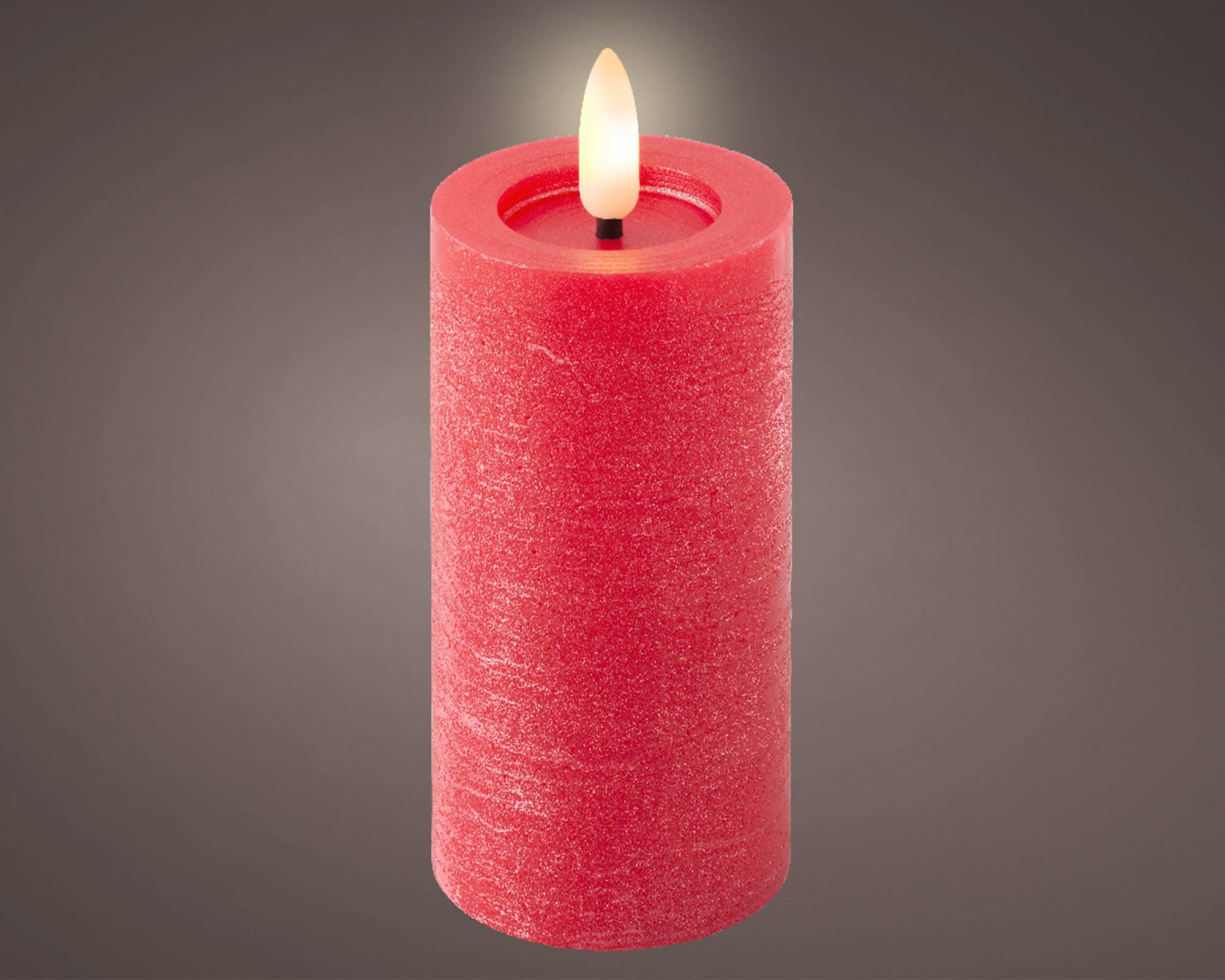 Candela Pozzo Costante Led Bianco Caldo Rosso D5xh12,5cm in Cera - immagine 2